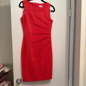 Calvin Klein Vibrant Red Midi Dress